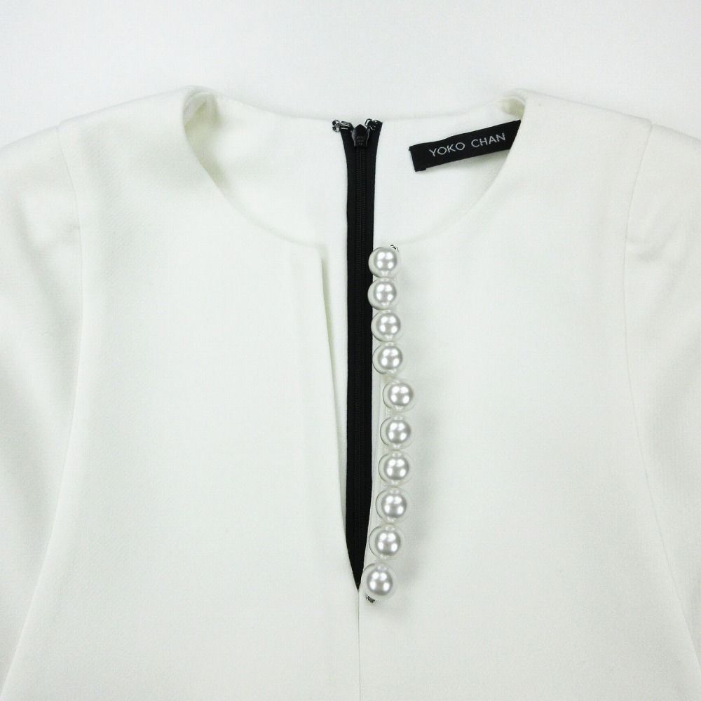 YOKO CHAN ホワイトひざ丈ワンピース YOKO CHAN ホワイト ひざ丈ワンピース 半袖 【公式通販】
