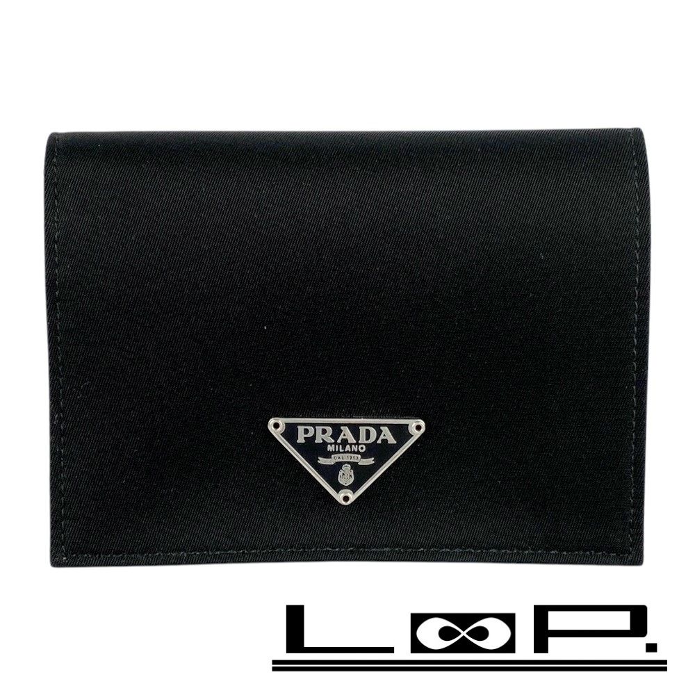 □新同□ プラダ コンパクト 二つ折り 財布 ウォレット テスート