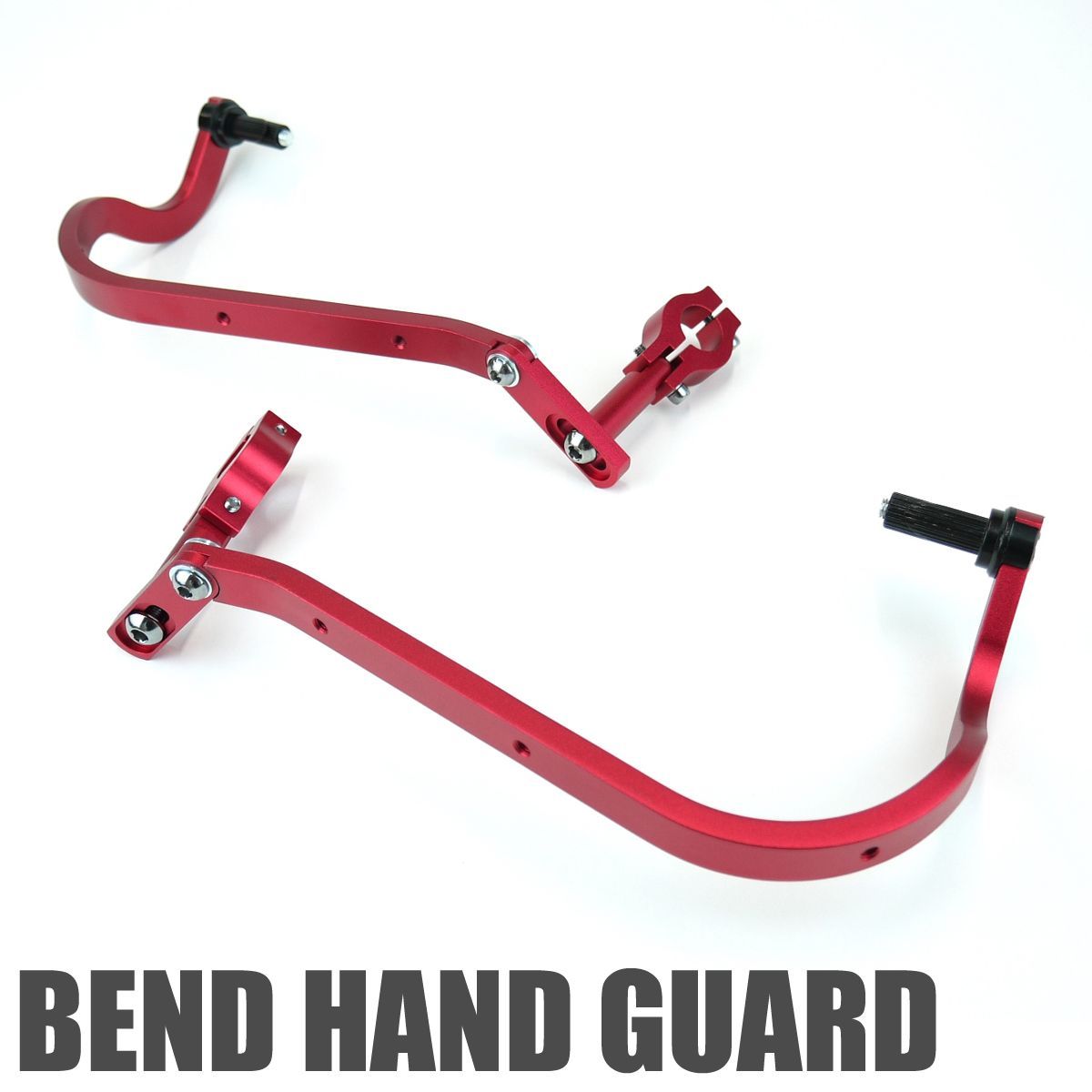 ベンド ハンドガード角度調節式 赤 レッド 22.2mmハンドル用