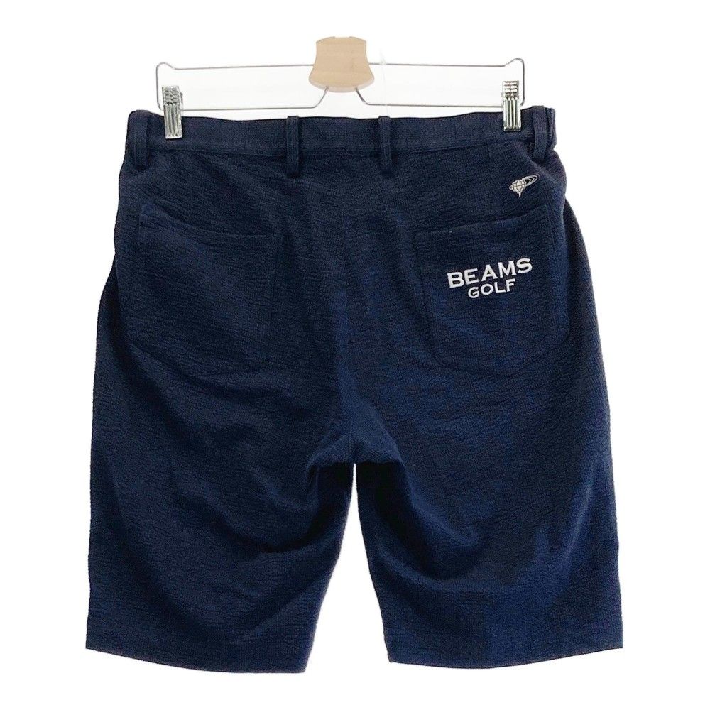 サイズ：50 BEAMS GOLF ビームスゴルフ  シアサッカーハーフパンツ  ネイビー系 [240101498950] ゴルフウェア メンズ ストスト サイズ：50 BEAMS GOLF ビームスゴルフ シアサッカーハーフ