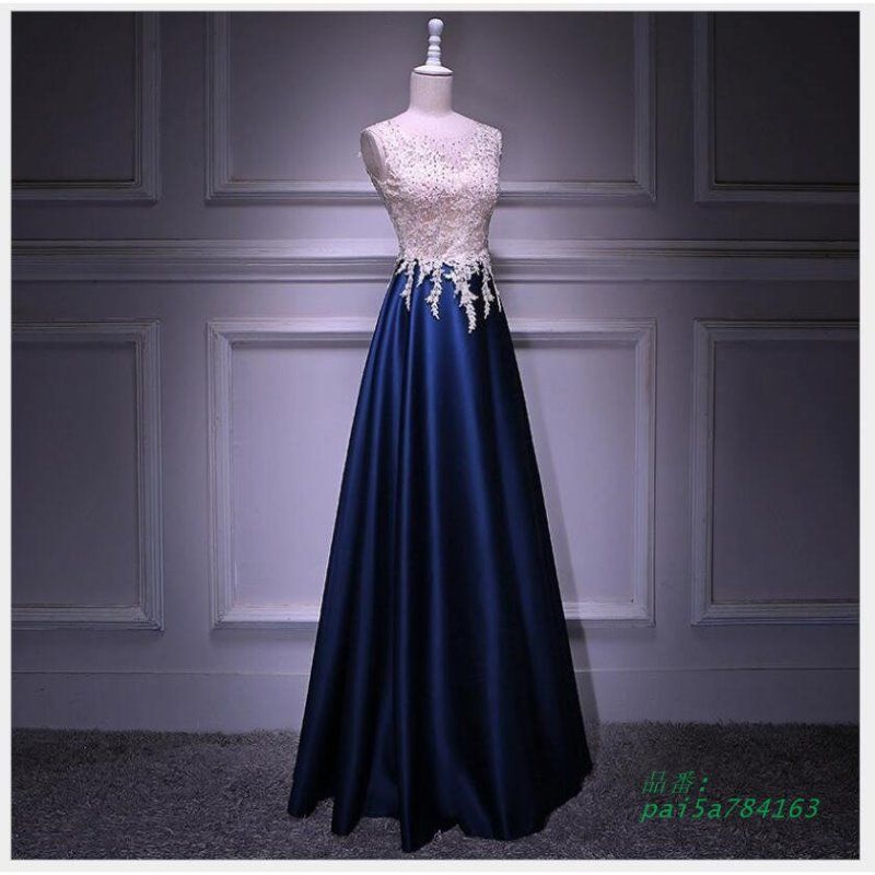 ロングドレス 上品 レース カラードレス パーティードレス 10代 謝恩会 20代 二次会披露宴 お呼ばれ ワンピース ウエディングドレス 成人式 30代40代 pai5a784163