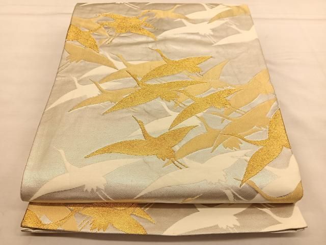 平和屋着物●六通柄袋帯　黄金繭　春夏秋冬　金糸　正絹　逸品　DAAT0250ob 平和屋着物○六通柄袋帯 黄金繭 春夏秋冬 金糸 正絹 逸品