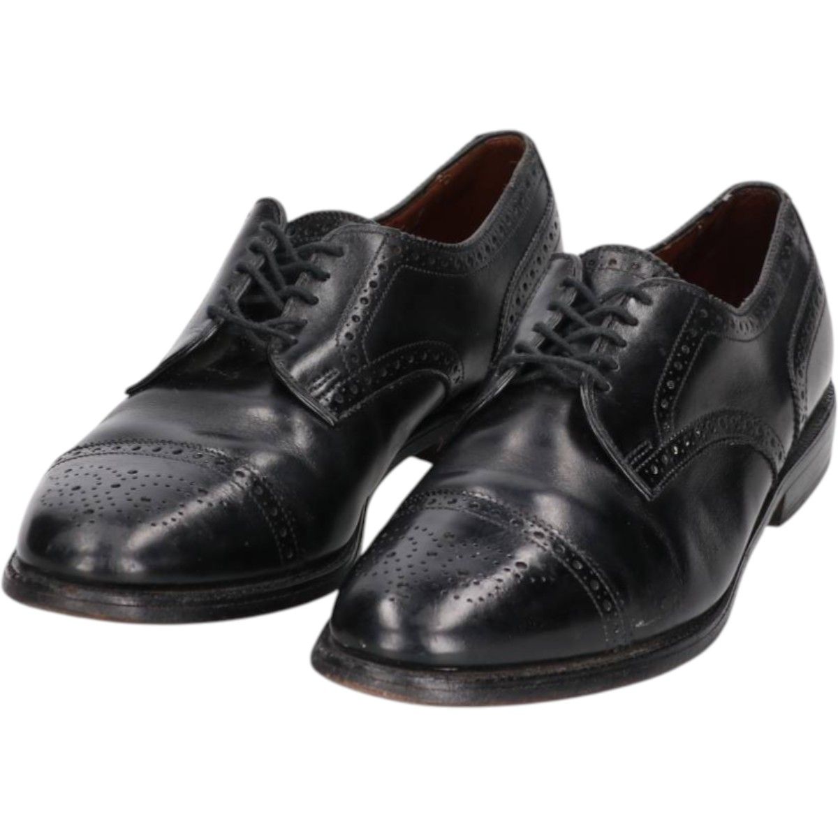 古着 アレンエドモンズ ALLEN EDMONDS Sanford セミブローグ ストレートチップシューズ USA製 7 1/2 D メンズ25.5cm相当/saa013803