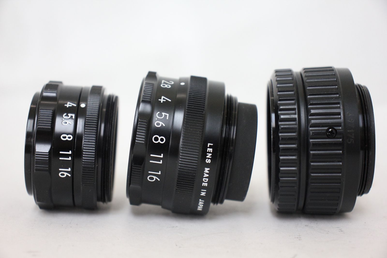 カメラ 【返品保証】 【3点まとめ】ニコン Nikon EL-NIKKOR 50mm F4 50mm F2.8 75mm F4 引き伸ばしレンズ e2903