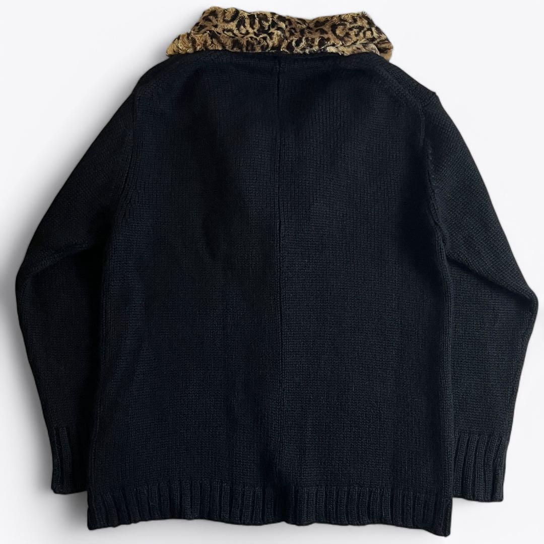 ヨウジヤマモトプールオム レオパード ファー アルパカカーディガン 2000000011998
