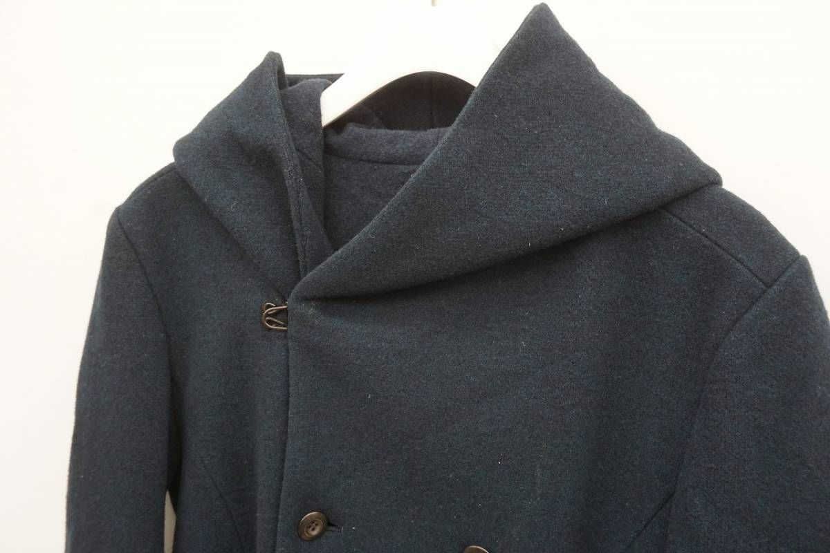 KAZUYUKI KUMAGAI カシミヤ混 ストレッチ メルトン フーデッド KAZUYUKI KUMAGAI カシミヤ混 ストレッチ メルトン フーデッド