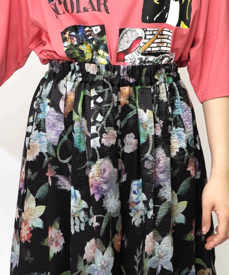 スカラー　552256：花柄シャイニーシアーパンツ 552256：花柄シャイニーシアーパンツの通販-ScoLar