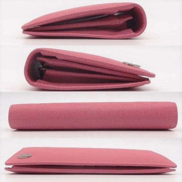 極美品】CHANEL シャネル キャビアスキン 長財布 ピンク レザー