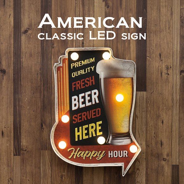 アメリカン パブ スナック ビール 乾杯 看板 置物 雑貨 LEDライトBOX