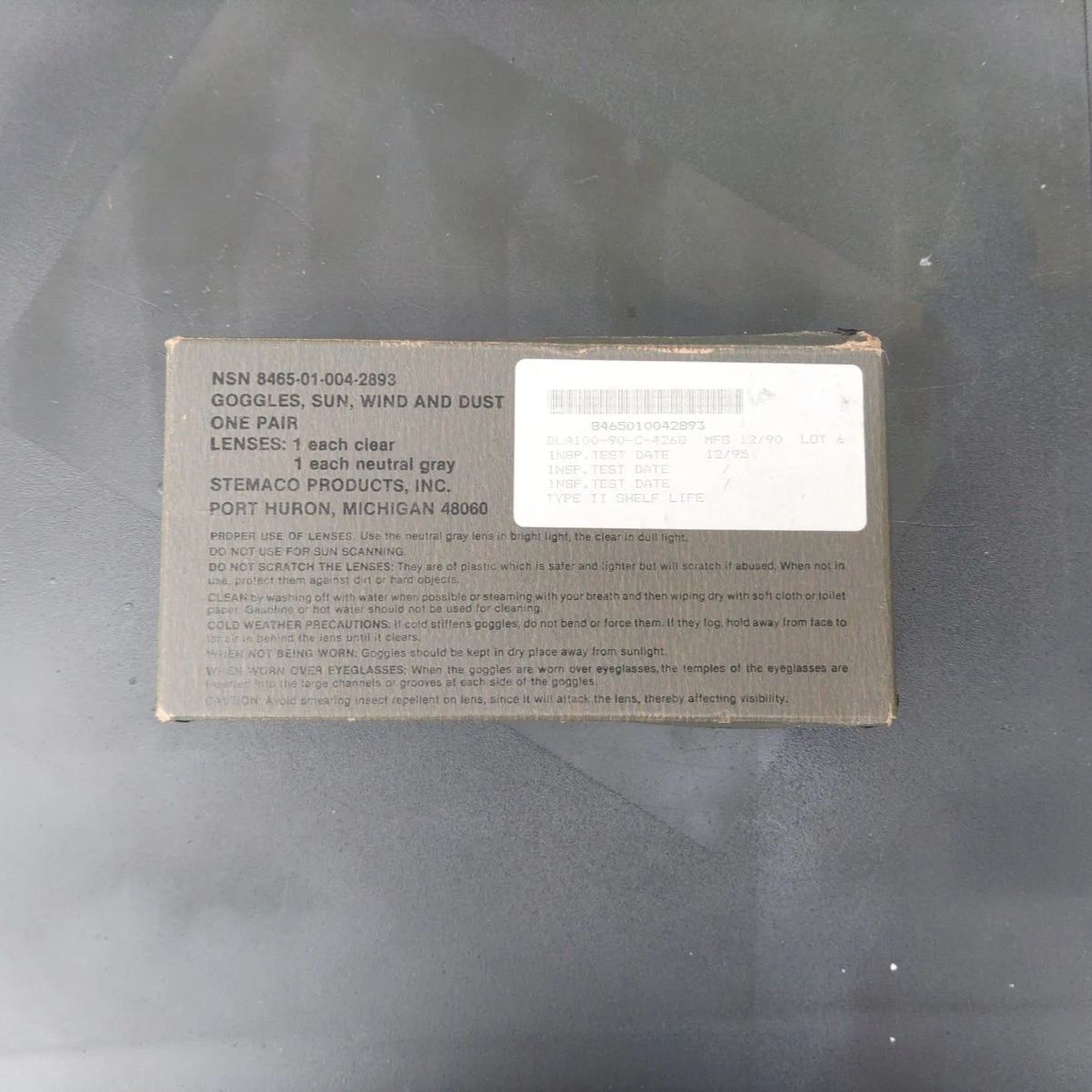 人気定番 【米軍実物】M44 SUN WIND AND DUST GOGGLE ゴーグル