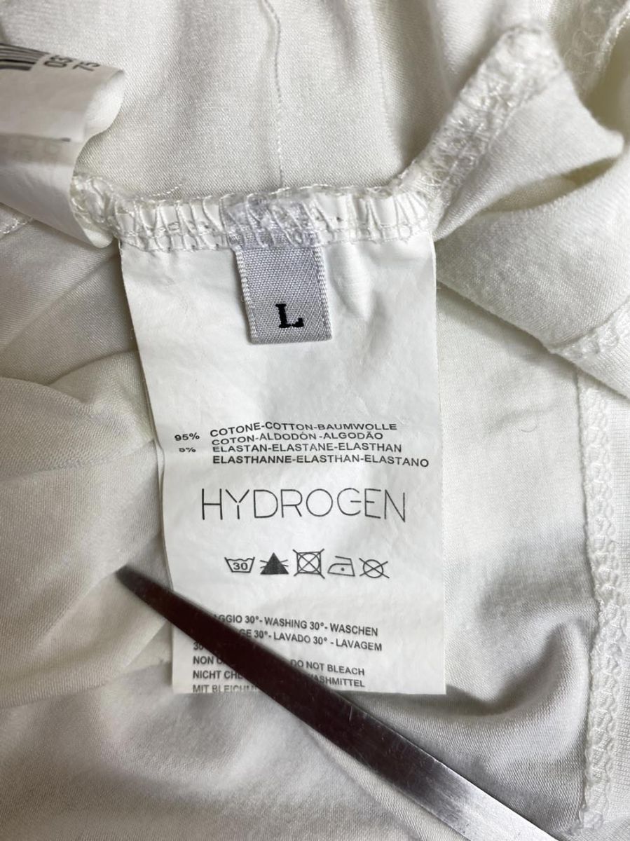 HYDROGEN ハイドロゲン 半袖 Tシャツ sizeL/白 □◇メンズ