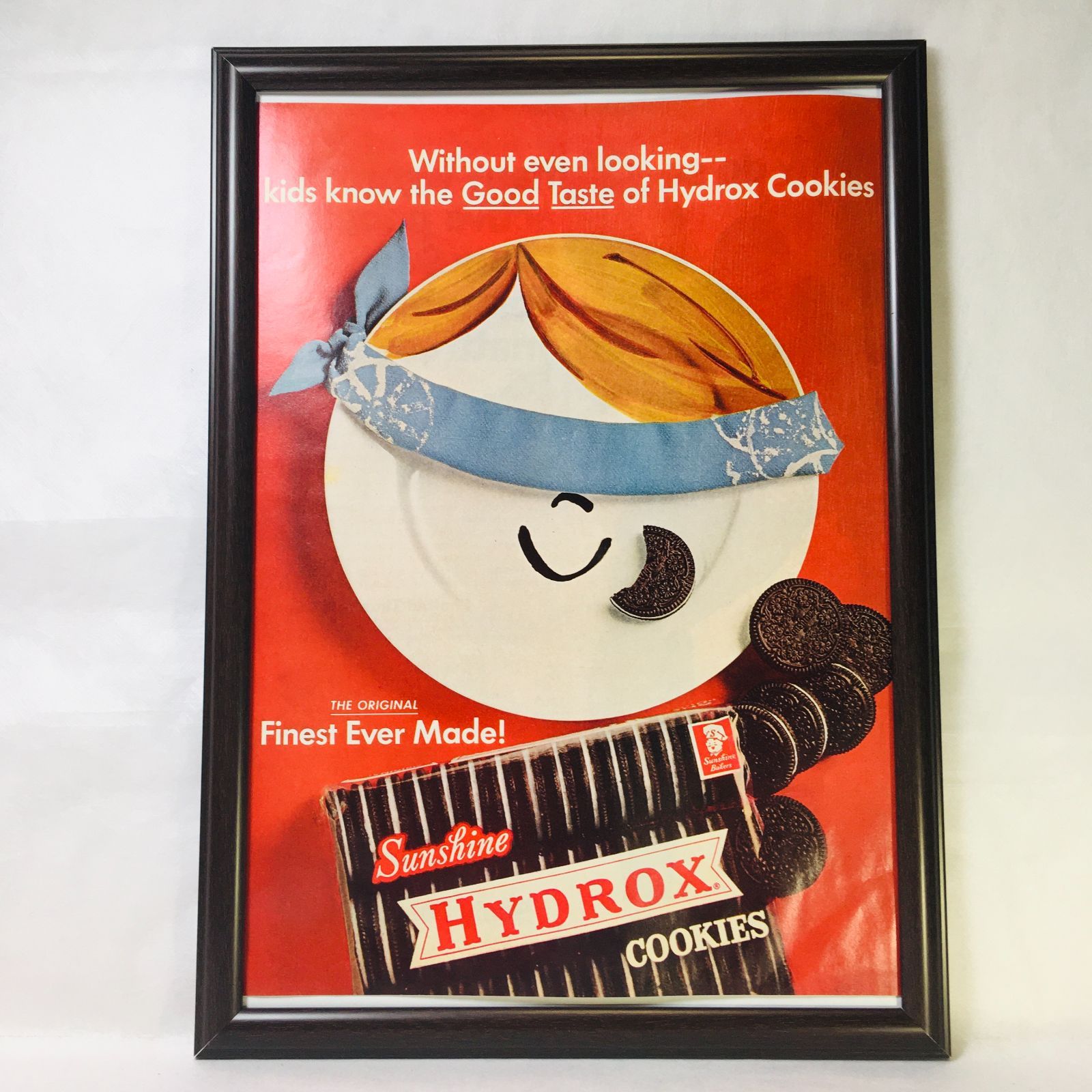 ビンテージ 　広告　ポスター 『 ハイドロックス クッキー 』　50's・60's　オリジナル　当時物　額付きアメリカ 輸入雑貨　ヴィンテージ　 ノベルティ　アドバタイジング 　アートフレーム( AZ035 )