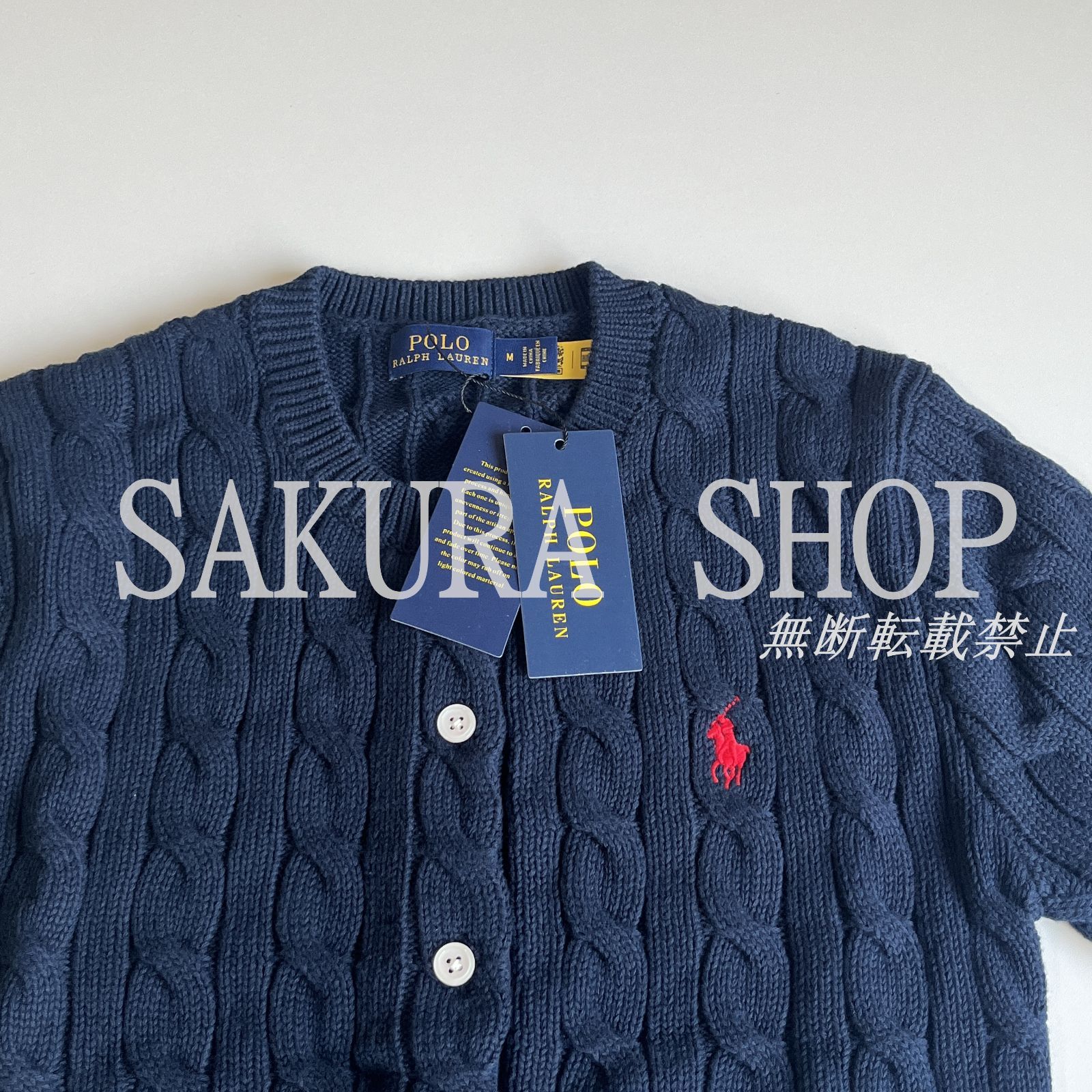 新品未使用】POLO RALPH LAUREN 刺繍ロゴ ラルフローレン カーディガン ケーブルニット Tシャツ 半袖 人気 レディース ネイビー -  メルカリ