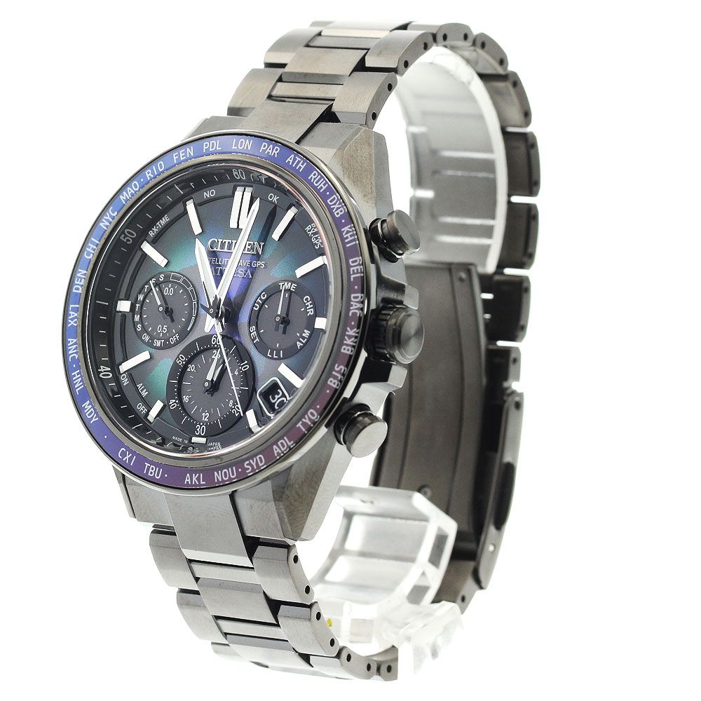 美品 シチズンアテッサ ブラックチタン CC4055-14 メンズソーラー