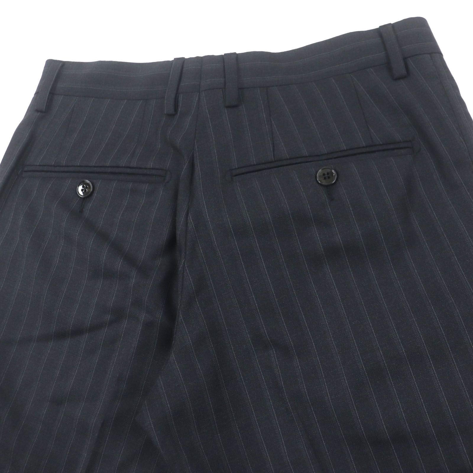 極美品✨ドルチェ&ガッバーナ SICILIA セットアップ ストライプ 46 極美品▽DOLCE&GABBANA ドルチェ＆ガッバーナ SICILIA ウール100% 黒