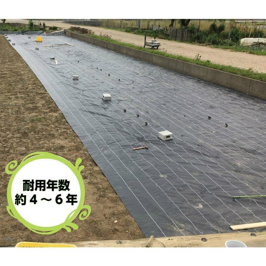 高質防草シート 黒 2ｍ×50ｍ 抗菌剤入り（耐用年数4〜6年）厚さ0.4ｍｍ