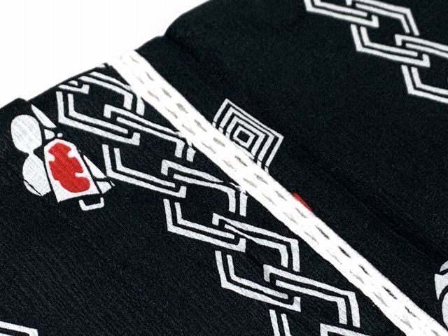 甚平 男の子 キッズ甚平 ベビー甚平 こども甚平  80サイズ「黒地、まとい頭」OBJB24-80-04