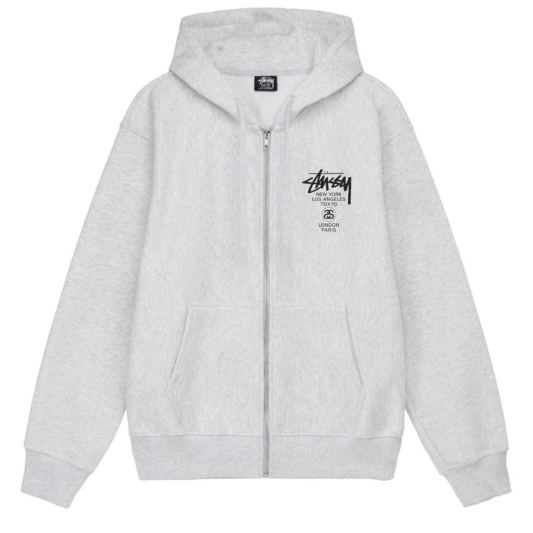 STUSSY ステューシー WORLD TOUR ZIP HOOD パーカー フード フーディ トップス  ジップパーカー