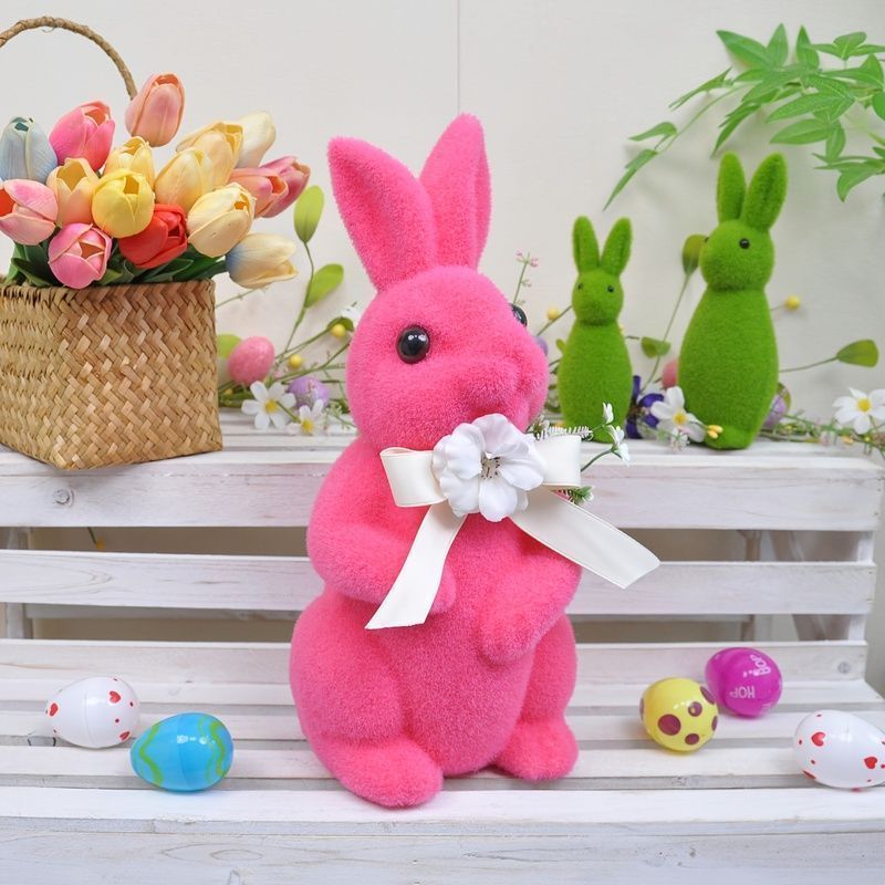 新品未使用オブジェ ウサギ うさぎ 癒し おしゃれ かわいい インテリア 置物 バレンタインデー 母の日 ホワイトデー プレゼント 屋内 屋外 ピンク 4-7