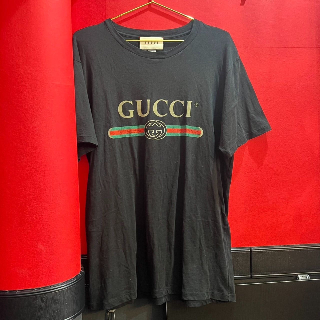 ☆GUCCI グッチ ブランドロゴTシャツ GG コットン ブラック 黒系