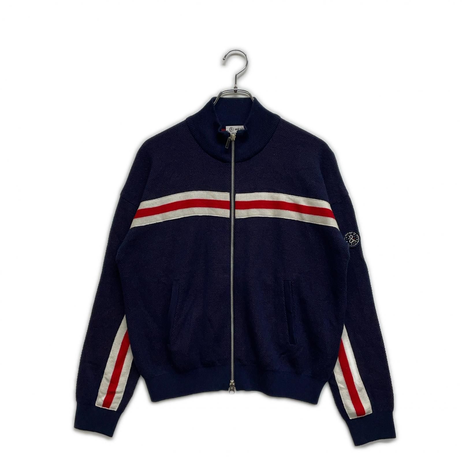 ♥品 レディース アンパスィ and per se ニットアウター L 紺 ネイビー ダブルジップ