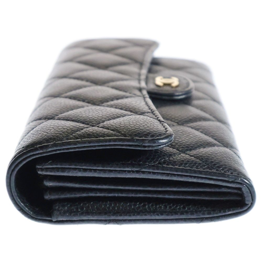 CHANEL (シャネル) マトラッセ キャビアスキン ココマーク レザー  