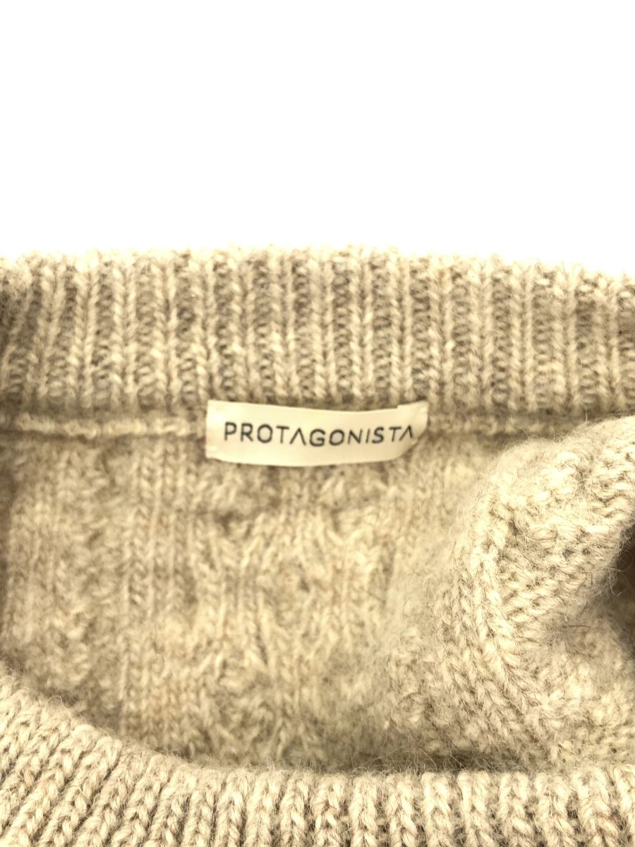 PROTAGONISTA (プロタゴニスタ)  PNT-KT-39 23AW ケーブル C N SWEATER レディース ベージュ FREE PROTAGONISTA (プロタゴニスタ) PNT-KT-39 23AW ケーブル C N