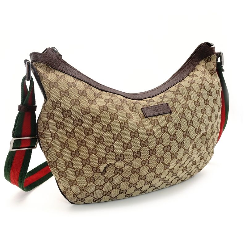 グッチ GUCCI GGキャンバス ショルダーバッグ ベージュ クロスボディ レザー 7-4-507