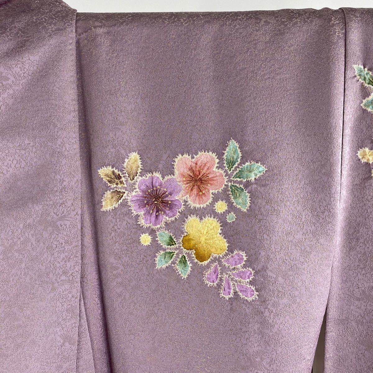 平和屋着物○訪問着 駒刺繍 浜松文 暈し染め 金彩 正絹 逸品