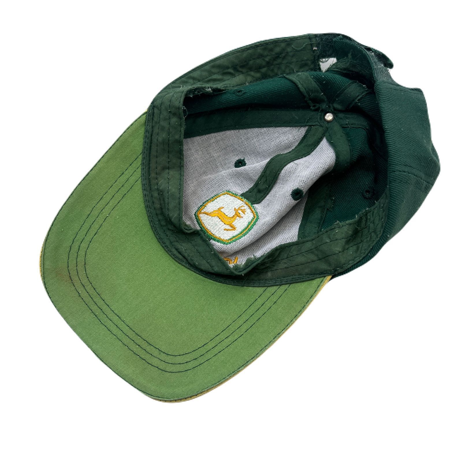 JOHN DEERE ジョンディア ロゴ刺繍 ビンテージ キャップ 帽子 グリーン