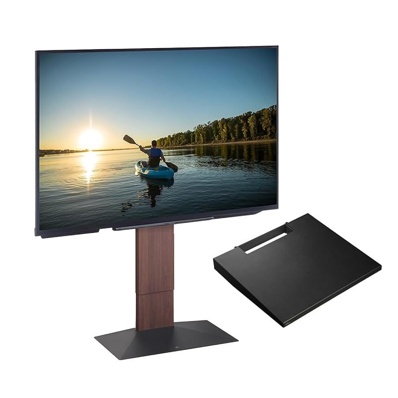 EQUALS イコールズ テレビ台 壁寄せテレビスタンド WALL V3 ロータイプ +棚板ラージサイズセット 32型?80型対応 ウォールナット (棚板:サテンブラック)
