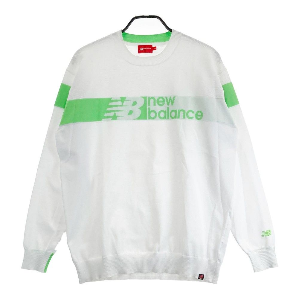 サイズ：6 NEW BALANCE GOLF ニューバランス  バイカラー 長袖ニットセーター  ホワイト系 [240101429970] ゴルフウェア メンズ ストスト サイズ：6 NEW BALANCE GOLF ニューバランス バイカラー 長袖