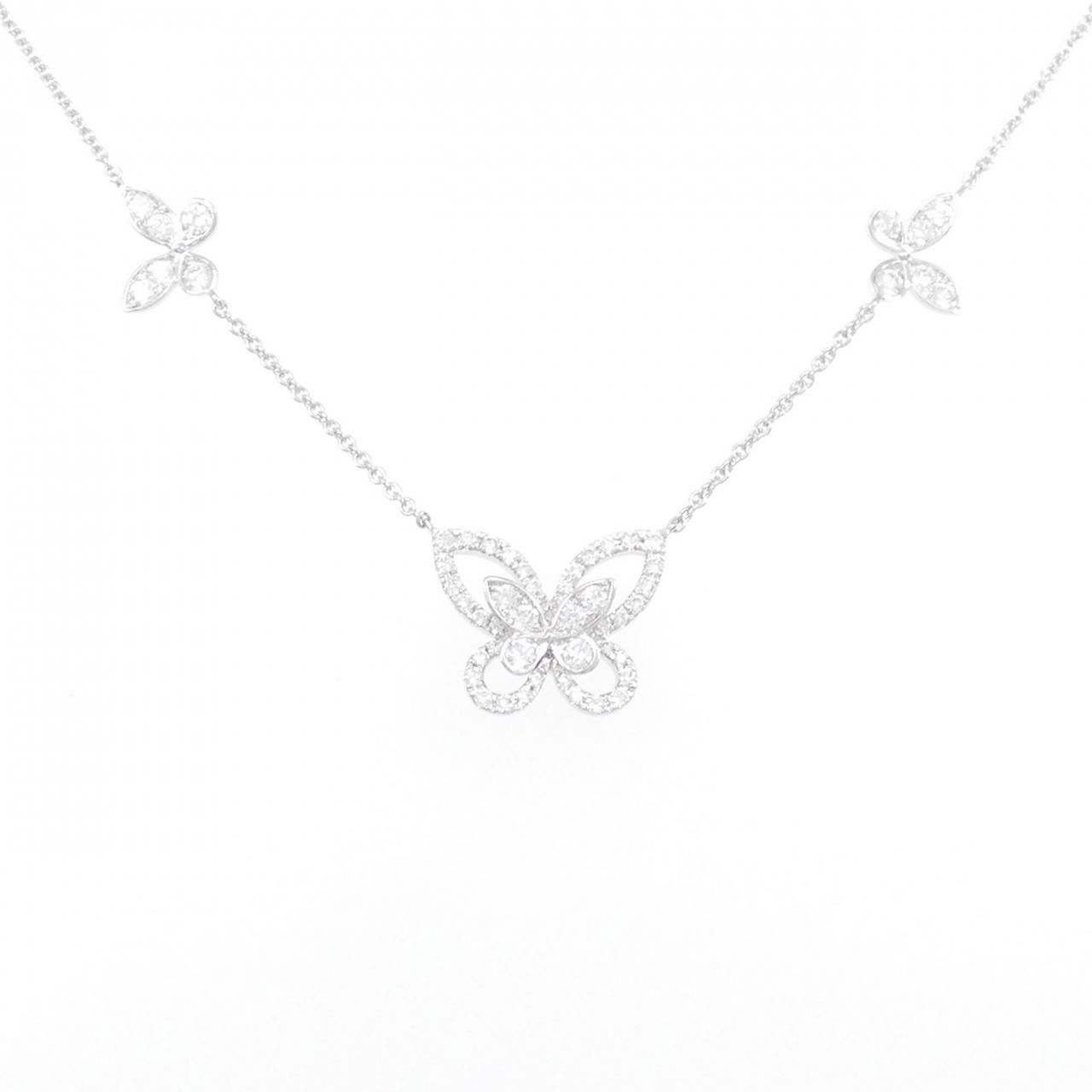 グラフ　GRAFF ミニバタフライ　ネックレス　蝶　シルエット ミニ バタフライ シルエット ダイヤモンド ペンダント, White