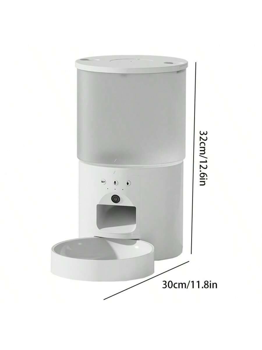 1個 自動猫フィーダー - タイマー付き乾燥飼料ディスペンサー - 4L 電動ペットフィーダー 屋内用 - 自動小型犬フィーダー デュアル電源 - ボタン操作 対話型給餌 3バージョン展開 カメラ付きのビデオバージョンのみ アダプター別売