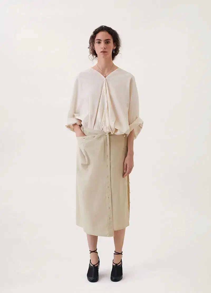 ルメール LEMAIRE ラップスカート LEMAIRE (ルメール)＞ラップオーバーボタンスカート】｜1er