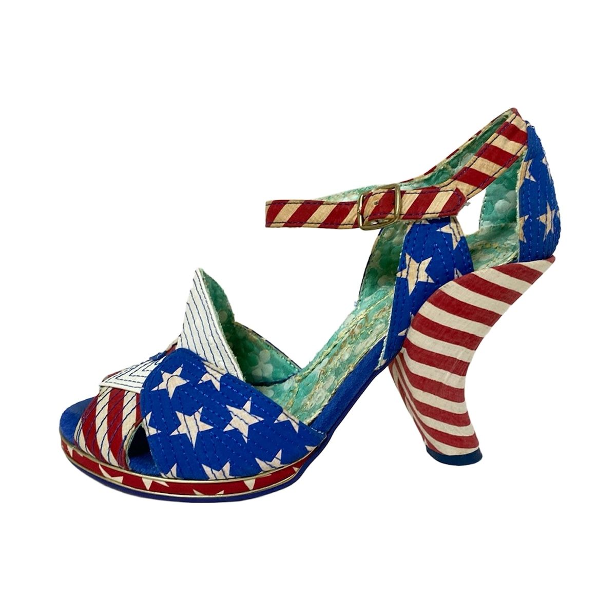 Irregular Choice イレギュラーチョイス パンプス 37 レディース - ブルー×レッド×白 星条旗モチーフ コットン