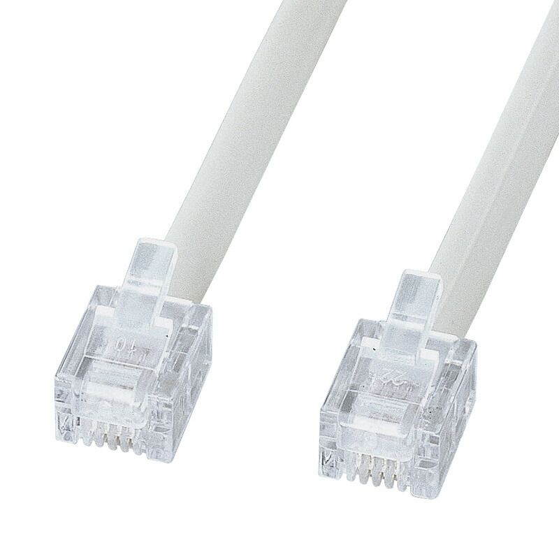 （まとめ買い）サンワサプライ エコロジー電話ケーブル ノーマル ホワイト 5m TEL-EN-5N2 【×3セット】