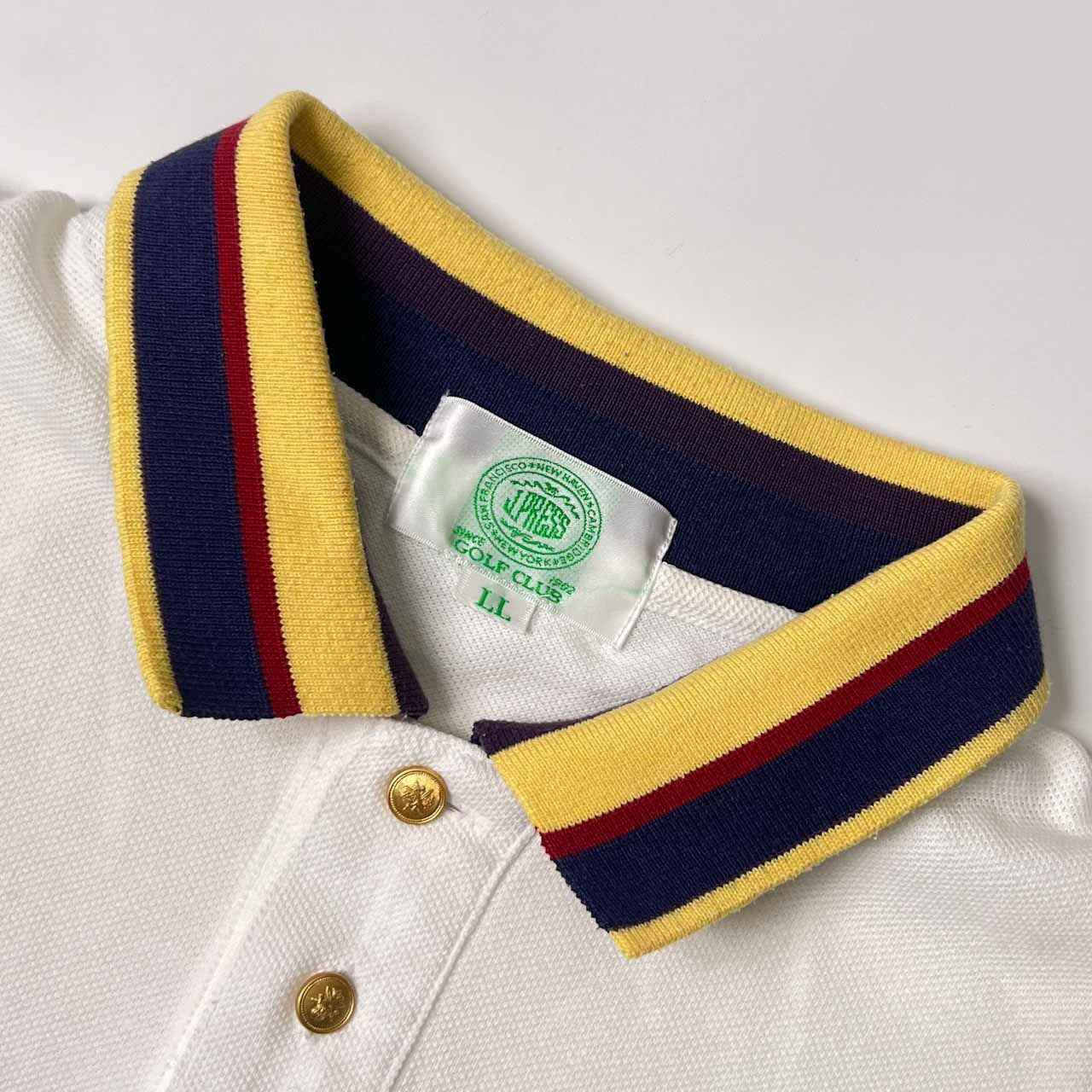 90s J.PRESS GOLF CLUB ジェイプレス ゴルフ 金ボタン 鹿の子 半袖