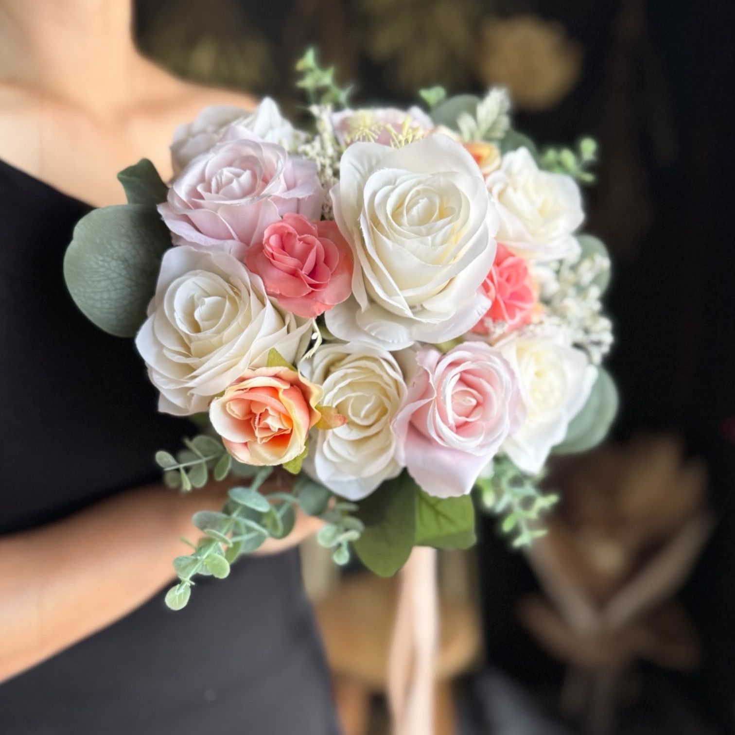 ウェディングブーケ アーティフィシャルフラワー バレエコア