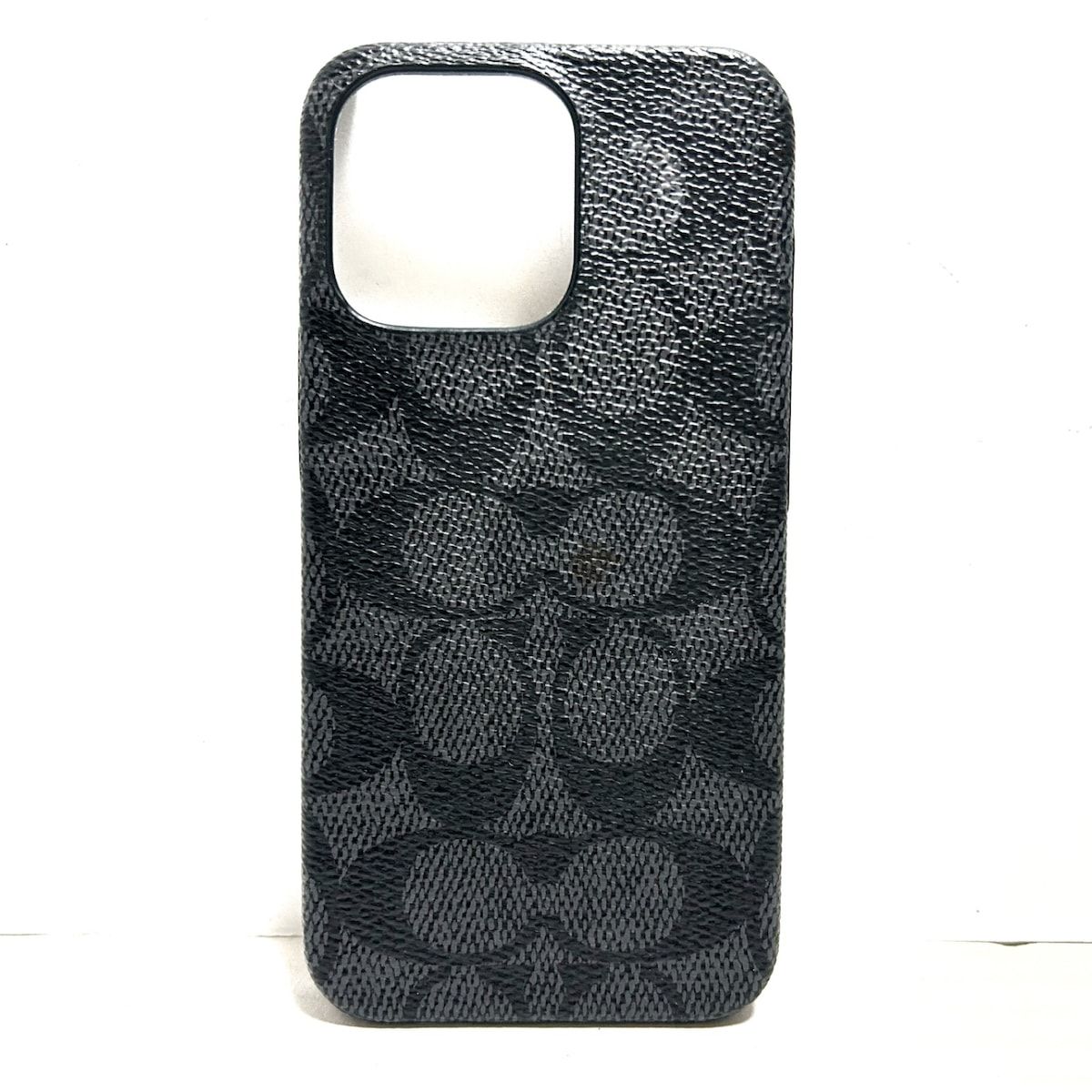 COACH(コーチ) 携帯電話ケース シグネチャー柄 ダークグレー×黒 iPhoneケース/iPhone13Pro