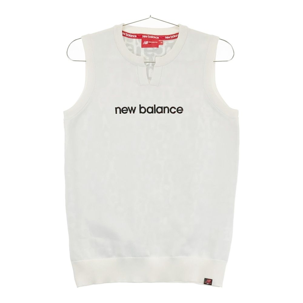 ニューバランス ゴルフレディースニットベストホワイト白ウール ニューバランス ゴルフレディースニットベストホワイト白ウール