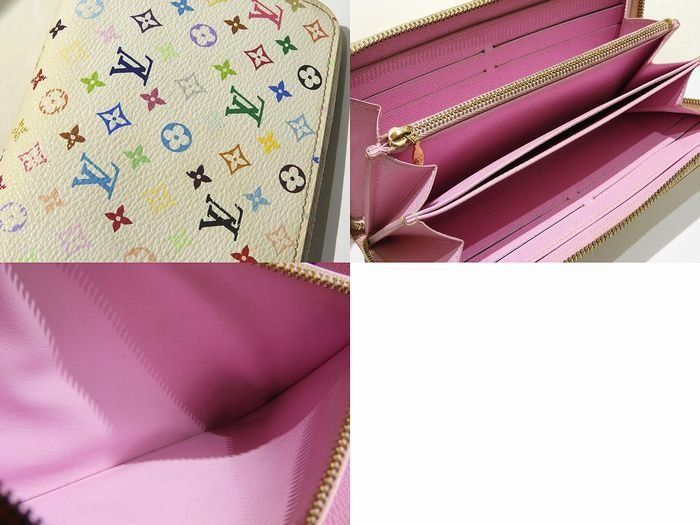 LOUIS VUITTON ヴィトン ジッピーウォレット 長財布 ☆ M60241 マルチカラー ブロン / リッチ 内側ピンク レディース ホワイト CA0150 ▼7G LOUIS VUITTON ヴィトン ジッピーウォレット 長財布 ☆ M60241 マルチ