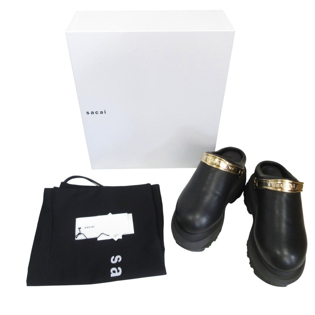 サカイ sacai 25SS Collection Leather Sabo Wedge 