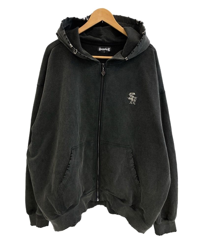 LGB コーティング パーカー サプライヤー SUPPLIER Switching Pierced Zip Hoodie