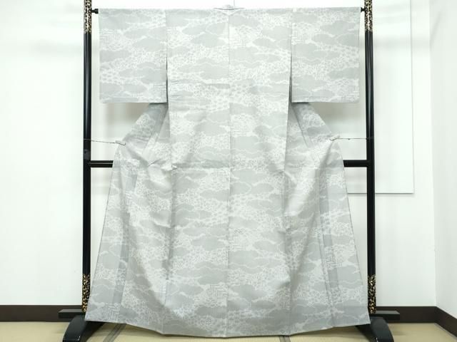 平和屋着物□極上 夏物 結城紬 夏結城 100亀甲 横段文 亜麻色地 逸品