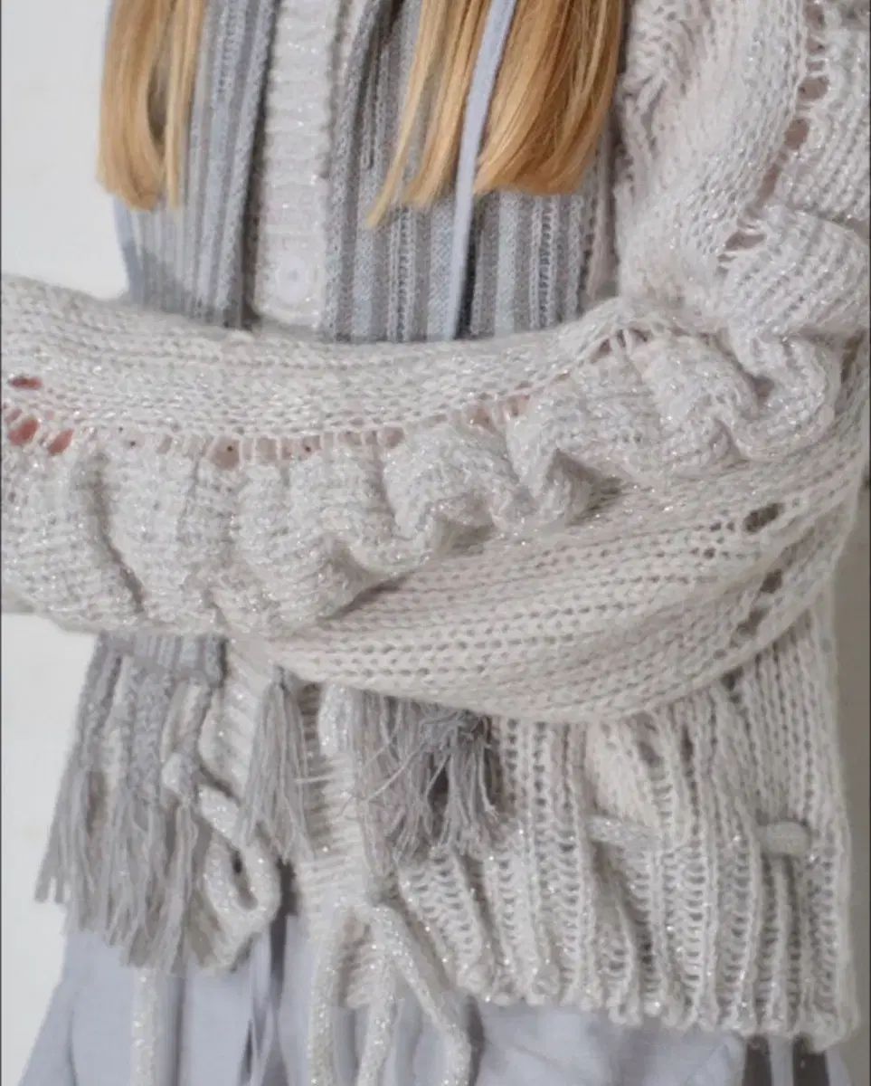  TYPESERVICE Glittered Knit Cardigan 長袖 カーディガン ボレロ アンサンブル