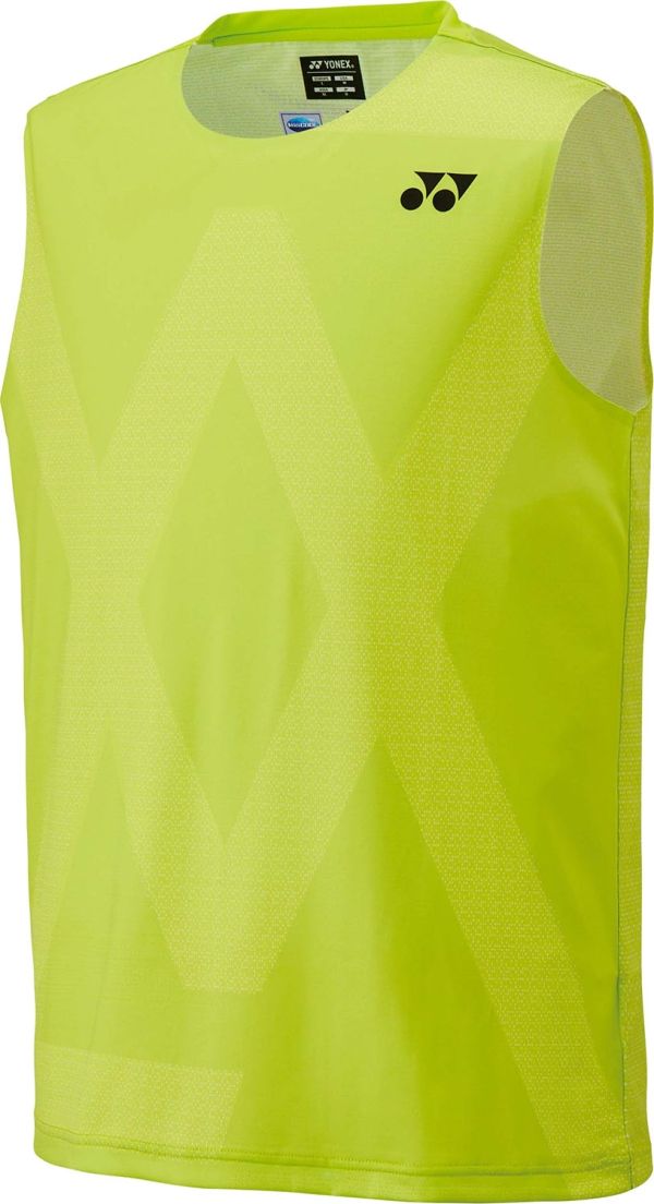 5営業日で発送 YONEX ヨネックス VAメンズゲームシャツ ノースリーブ 10687 色 フレッシュライム サイズ L