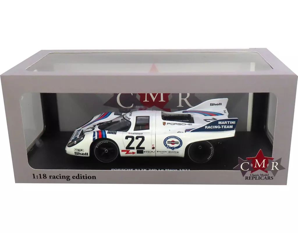 ミニカー 1|18 PORSCHE 917K 24h Le Mans 1971 BOSCH 22 ホワイト×ブルー CMR135