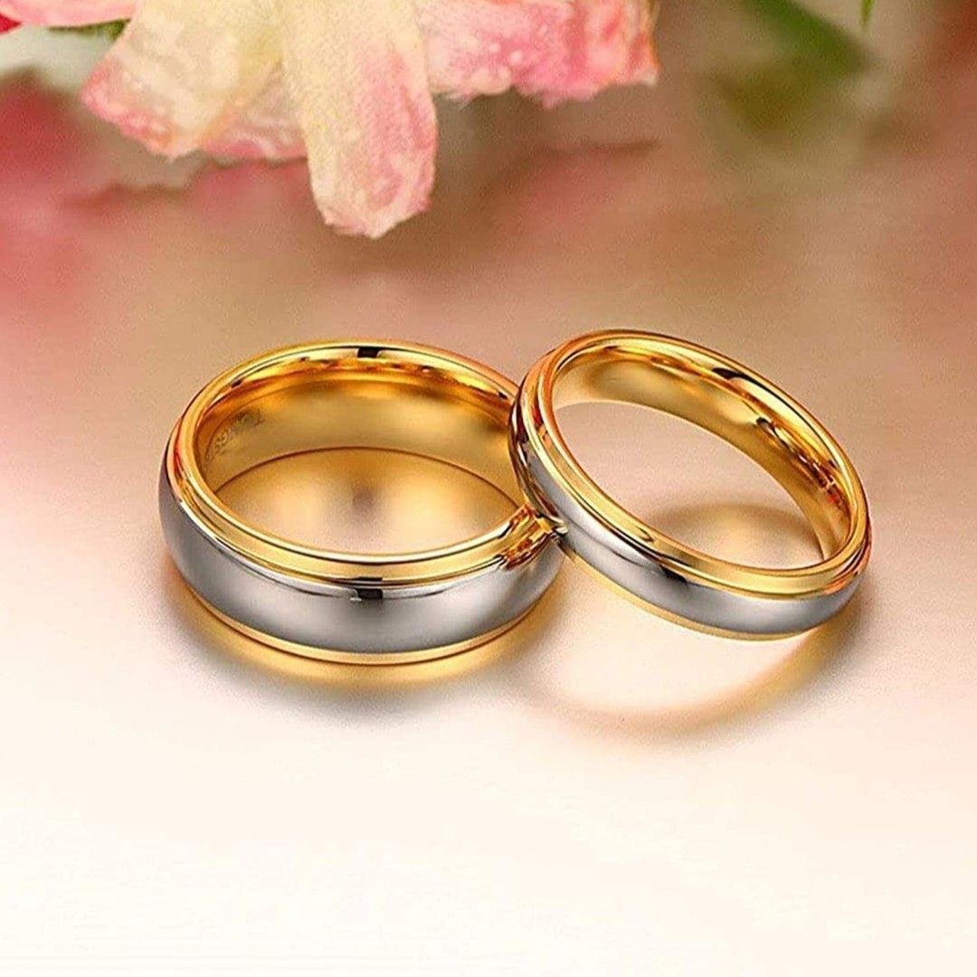 X947 ペアリング 結婚指輪 タングステン ゴールド レディース
