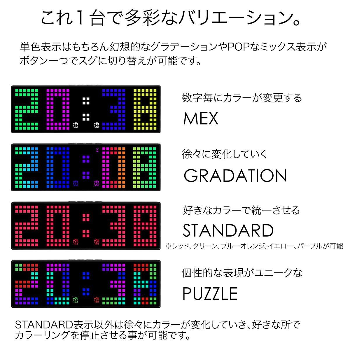 置き時計 デジタル IDEAL ピクセルクロック デジタル時計 デジタル
